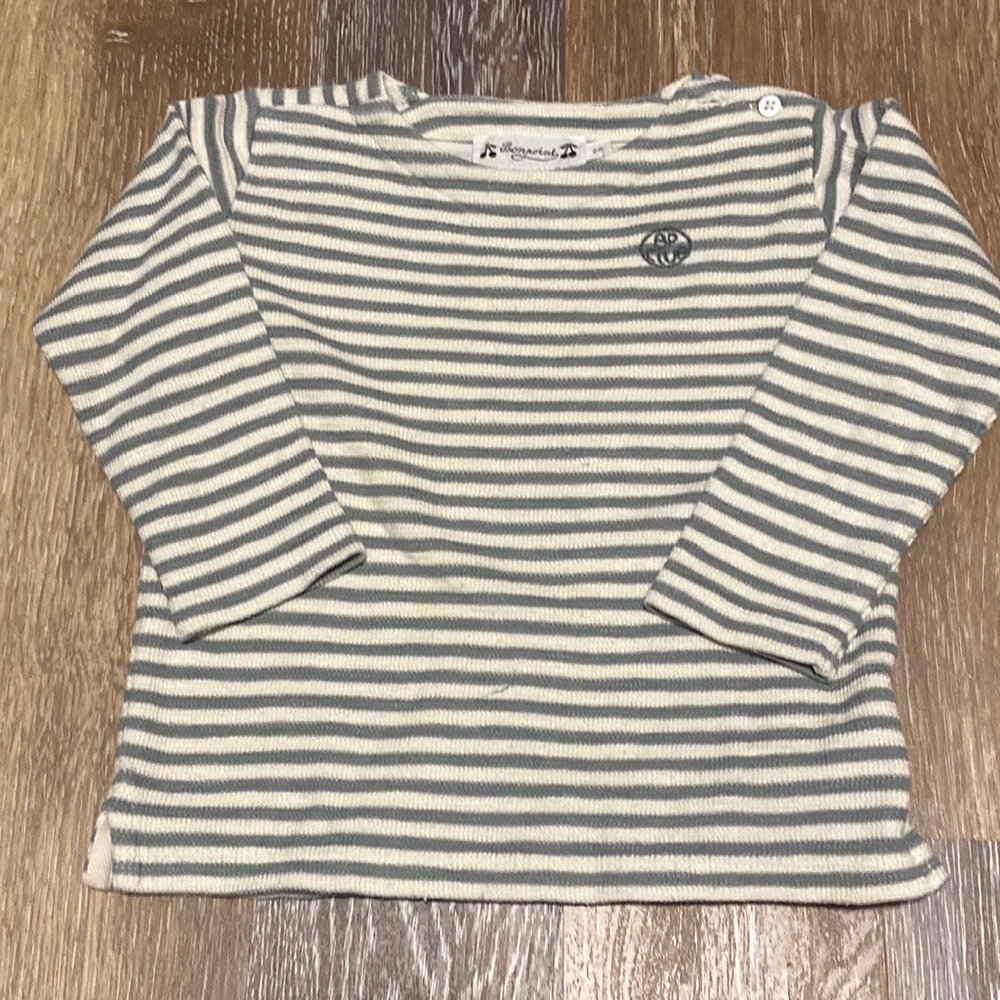 Bonpoint cotton stripe tee 2T